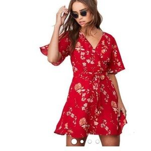 BB Dakota red floral dress